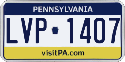 PA license plate LVP1407