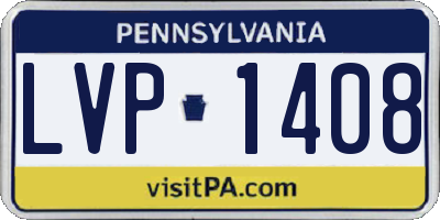 PA license plate LVP1408