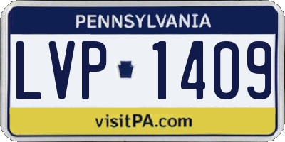 PA license plate LVP1409