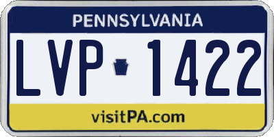 PA license plate LVP1422