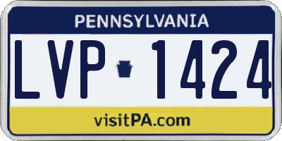 PA license plate LVP1424