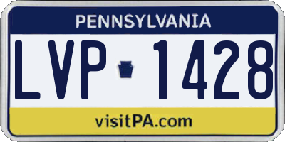 PA license plate LVP1428