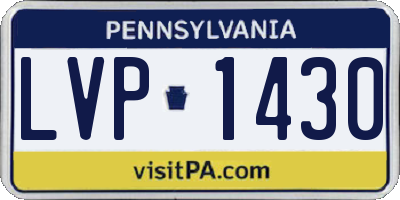 PA license plate LVP1430