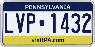 PA license plate LVP1432