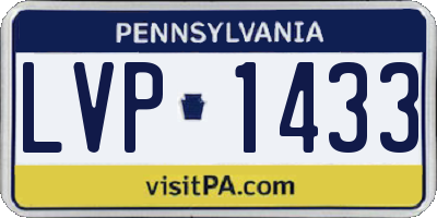 PA license plate LVP1433