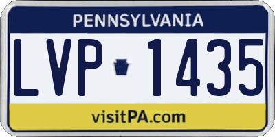 PA license plate LVP1435