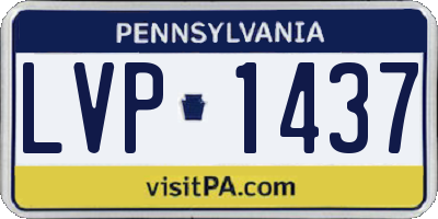 PA license plate LVP1437
