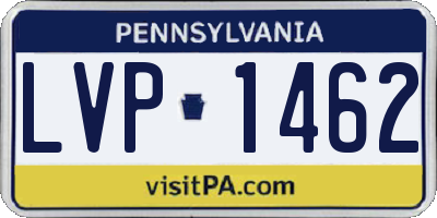 PA license plate LVP1462