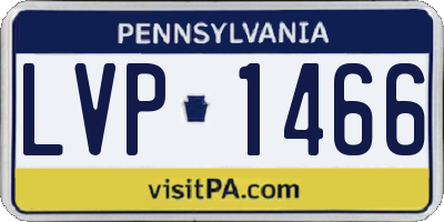 PA license plate LVP1466
