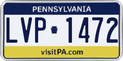 PA license plate LVP1472
