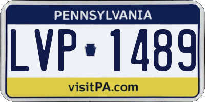 PA license plate LVP1489