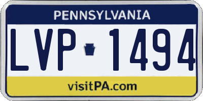 PA license plate LVP1494
