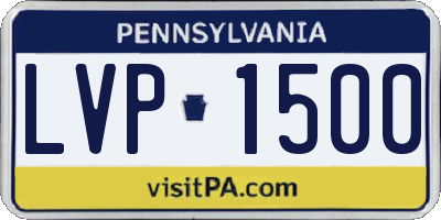 PA license plate LVP1500