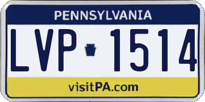PA license plate LVP1514