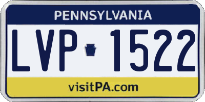 PA license plate LVP1522