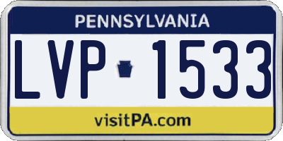 PA license plate LVP1533