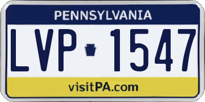 PA license plate LVP1547