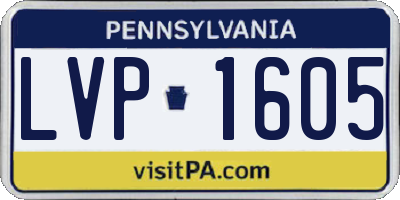 PA license plate LVP1605