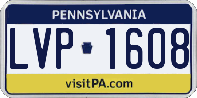 PA license plate LVP1608