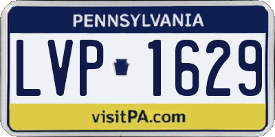 PA license plate LVP1629
