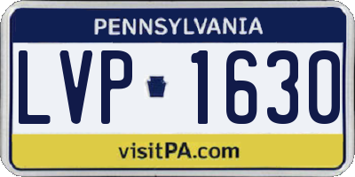 PA license plate LVP1630