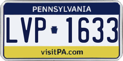 PA license plate LVP1633
