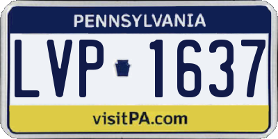 PA license plate LVP1637