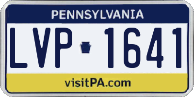 PA license plate LVP1641
