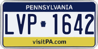 PA license plate LVP1642