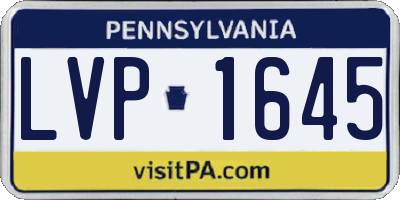 PA license plate LVP1645