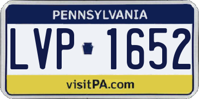 PA license plate LVP1652