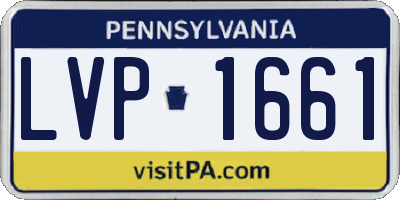 PA license plate LVP1661