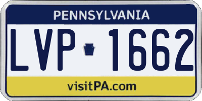 PA license plate LVP1662