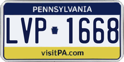 PA license plate LVP1668