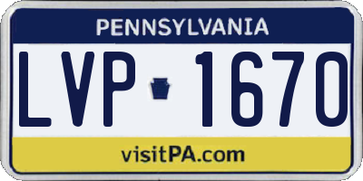 PA license plate LVP1670