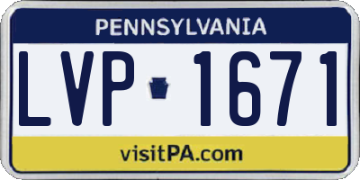 PA license plate LVP1671