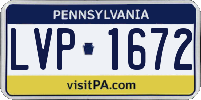 PA license plate LVP1672