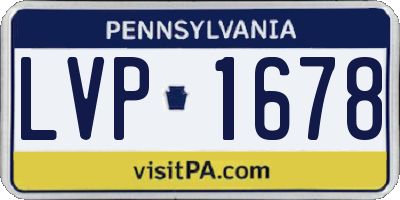 PA license plate LVP1678