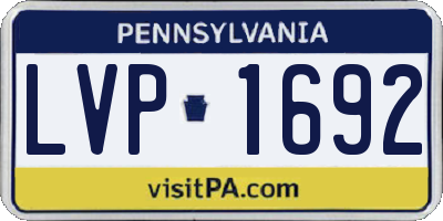 PA license plate LVP1692