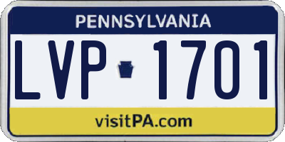PA license plate LVP1701