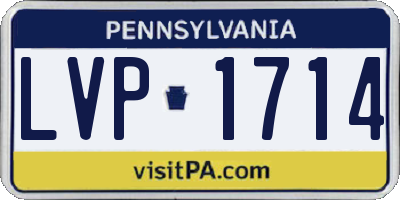 PA license plate LVP1714