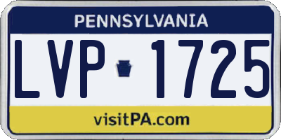 PA license plate LVP1725