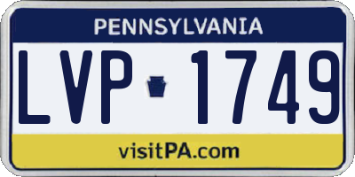 PA license plate LVP1749