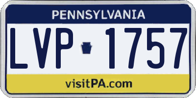 PA license plate LVP1757