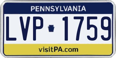 PA license plate LVP1759