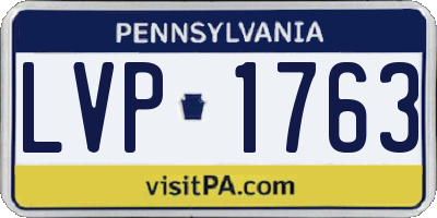 PA license plate LVP1763