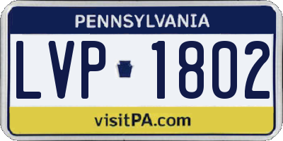 PA license plate LVP1802