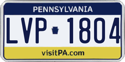 PA license plate LVP1804