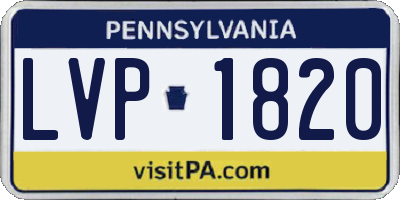PA license plate LVP1820