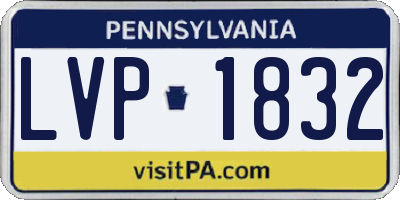PA license plate LVP1832